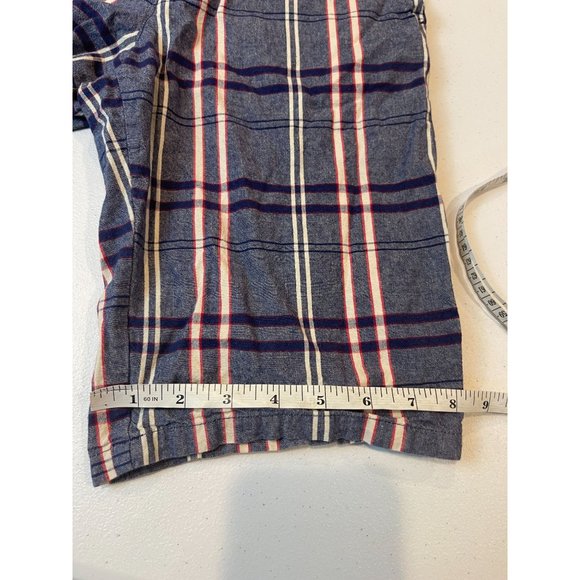 American Hawk Mens Plaid Bermuda Shorts 100% Cotton Drawstring Waist Gray 10/12 - Picture 7 of 9
